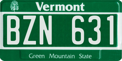 VT license plate BZN631