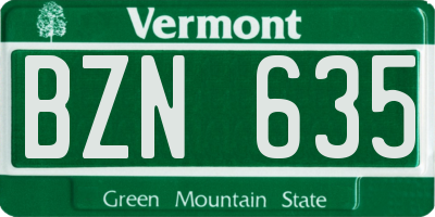 VT license plate BZN635