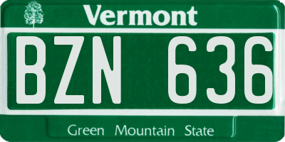 VT license plate BZN636