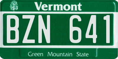 VT license plate BZN641