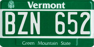 VT license plate BZN652