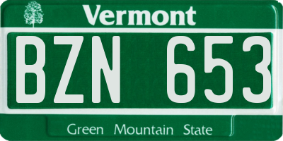 VT license plate BZN653