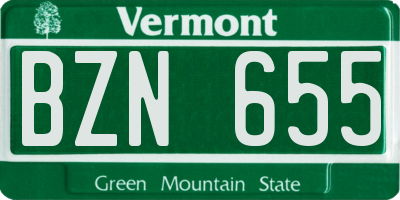 VT license plate BZN655