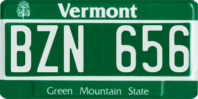 VT license plate BZN656