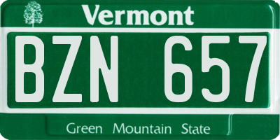 VT license plate BZN657