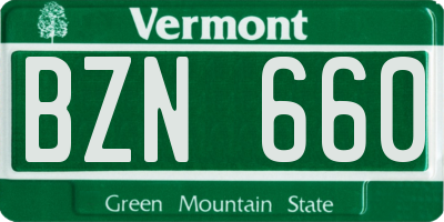 VT license plate BZN660