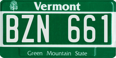VT license plate BZN661