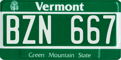 VT license plate BZN667