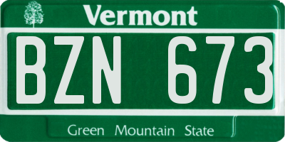 VT license plate BZN673