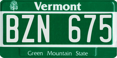 VT license plate BZN675
