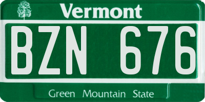 VT license plate BZN676