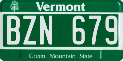 VT license plate BZN679