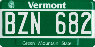 VT license plate BZN682