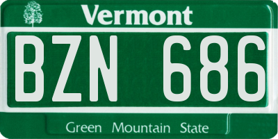VT license plate BZN686
