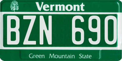 VT license plate BZN690