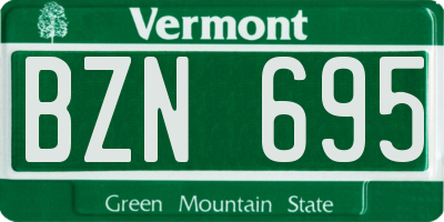 VT license plate BZN695