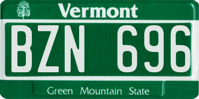VT license plate BZN696