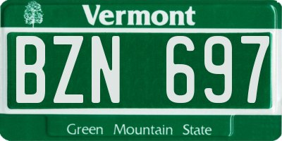 VT license plate BZN697