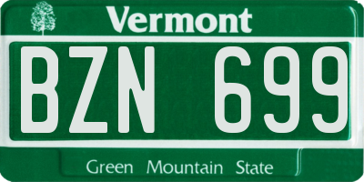 VT license plate BZN699