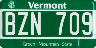 VT license plate BZN709