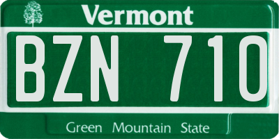 VT license plate BZN710