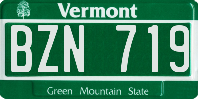 VT license plate BZN719