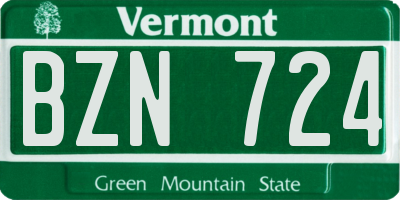 VT license plate BZN724