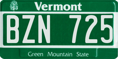 VT license plate BZN725