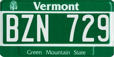 VT license plate BZN729