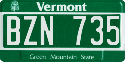 VT license plate BZN735