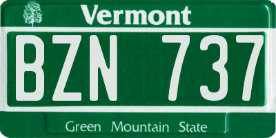 VT license plate BZN737