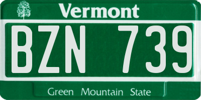 VT license plate BZN739