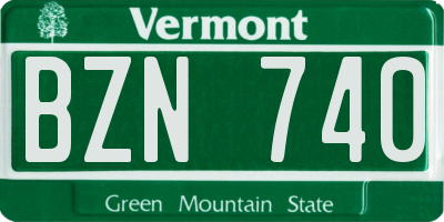 VT license plate BZN740