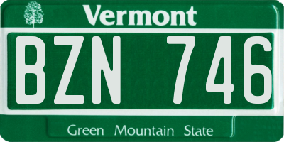 VT license plate BZN746