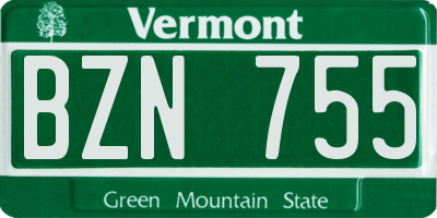 VT license plate BZN755
