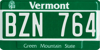 VT license plate BZN764
