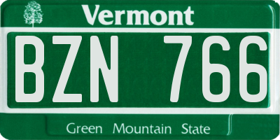 VT license plate BZN766