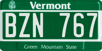 VT license plate BZN767