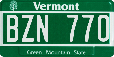 VT license plate BZN770