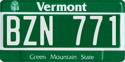 VT license plate BZN771
