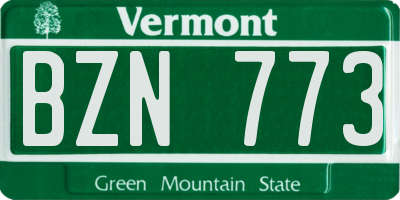 VT license plate BZN773