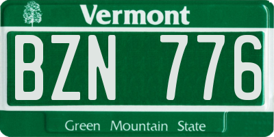 VT license plate BZN776