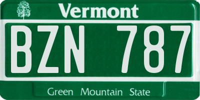 VT license plate BZN787