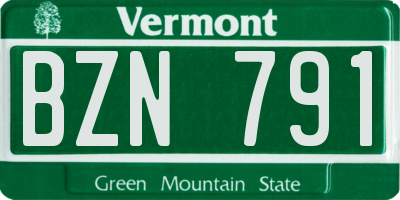 VT license plate BZN791