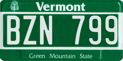 VT license plate BZN799