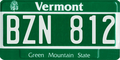 VT license plate BZN812