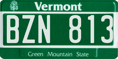 VT license plate BZN813