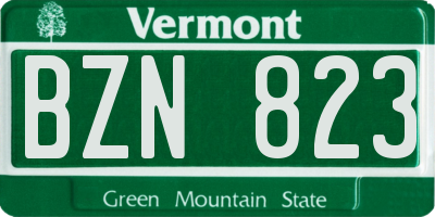 VT license plate BZN823
