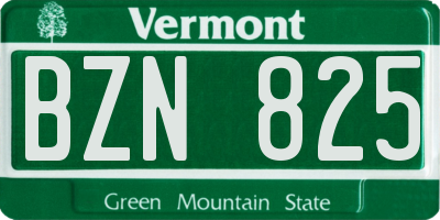 VT license plate BZN825