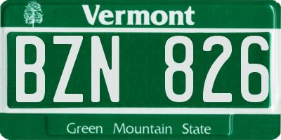 VT license plate BZN826